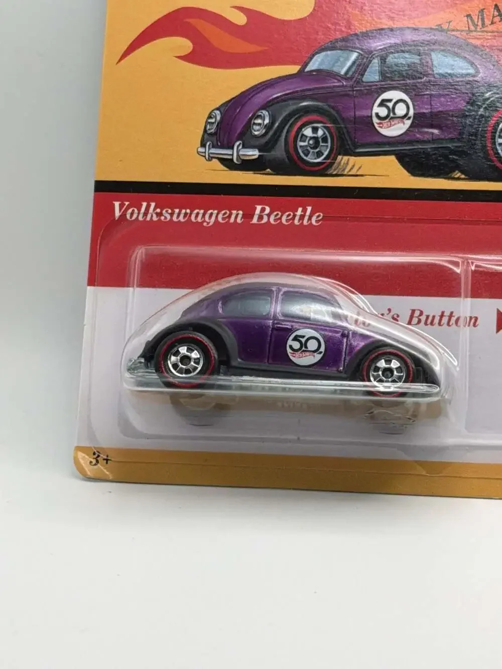 Hot Wheels 50th Anniversary Originals Volkswagen Beetle with Collector's Button
